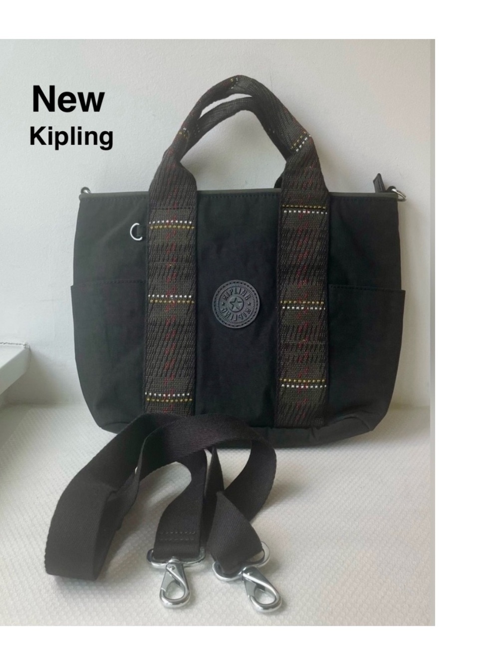 New Kipling Laura black tote & crossbody bag tags removed ⭐️⭐️⭐️⭐️